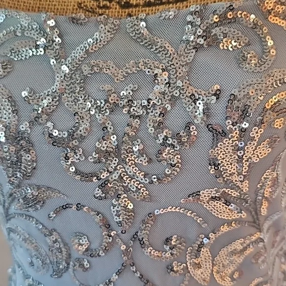 Sparkling Silver Sequin Mini Dress - Picture 3 of 7